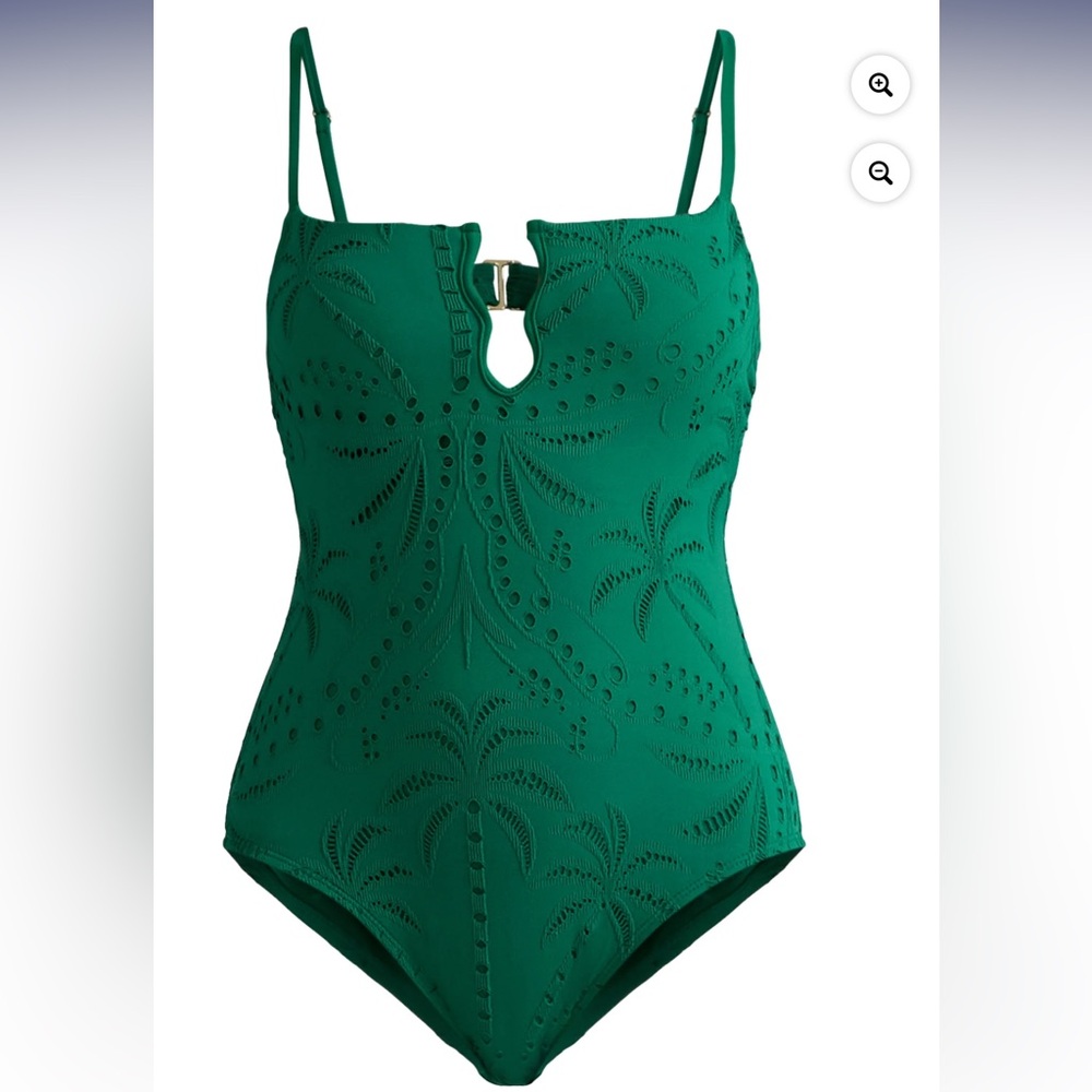 Green One-Piece Swimsuit with Cutout Design
